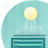 Icône nettoyage tapis et moquettes, bulle propre