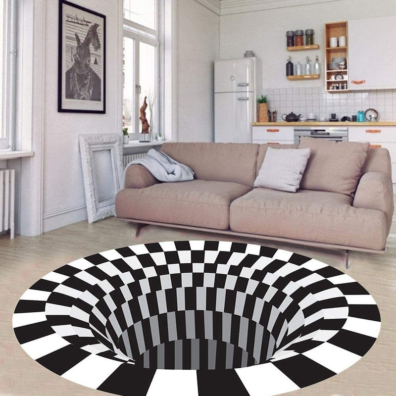 3D Vortex Illusion Rug  Rugs on carpet, Elegant dorm room