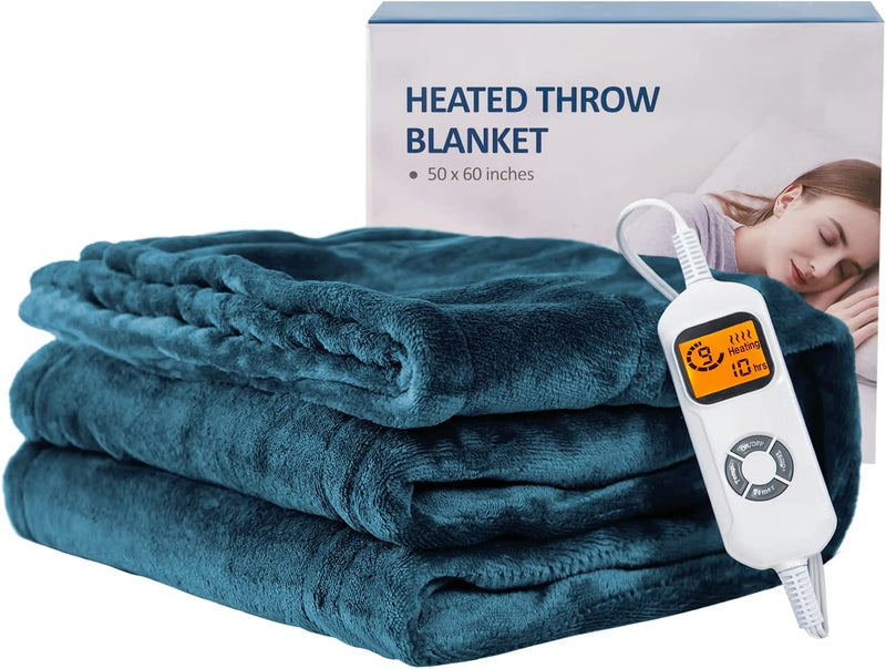 Electric Heated Throw Blanket, 50in x 60in Fast Heating Full-Body Coverage