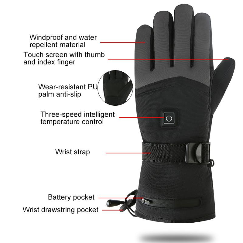 Electric Heated Gloves with Rechargeable Lithium Battery .1