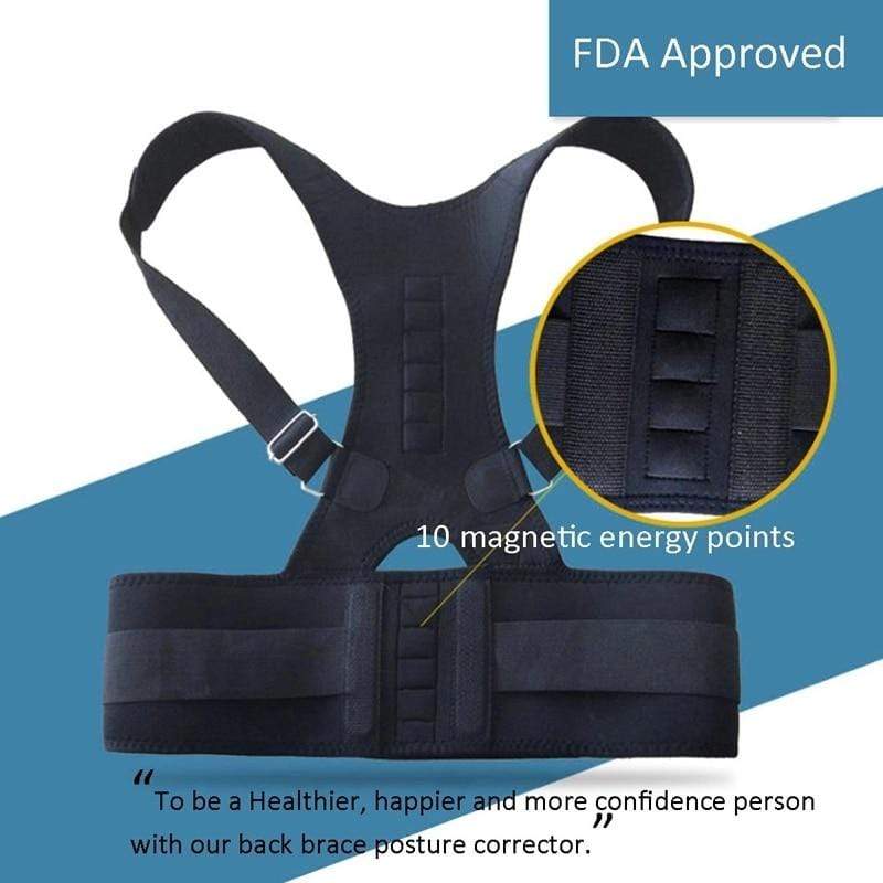 Magnetic Therapy Posture Corrector Brace Back Support Belt for Men Women (S-XXL)