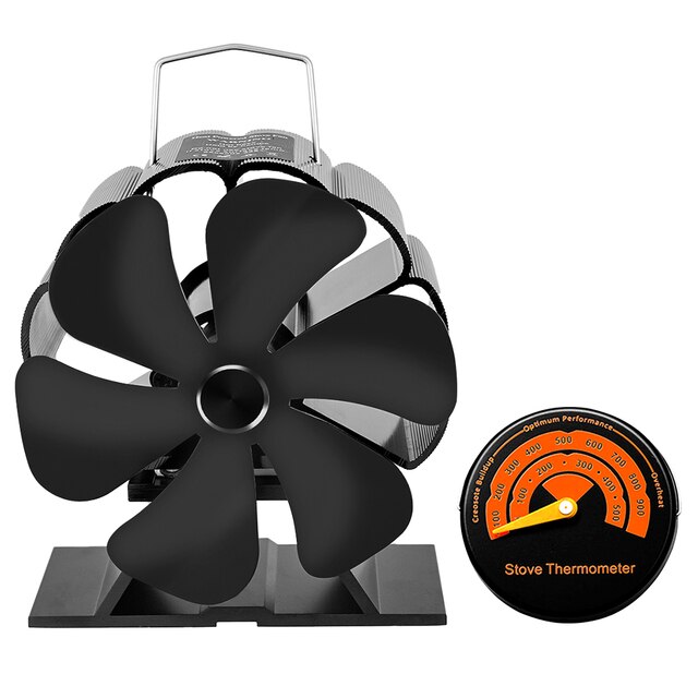 Wood Stove Fan with 4, 5, 6 and 12 Blades