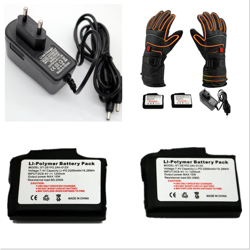 Electric Heated Gloves with Rechargeable Lithium Battery